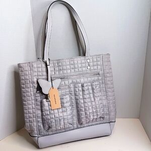Max Studio Large Grey Tote/ Shoulder Bag